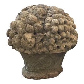 Garden Stone Baskets or Bouquets of Fruit From England - Two Available For Sale