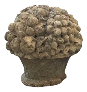 Garden Stone Baskets or Bouquets of Fruit From England - Two Available