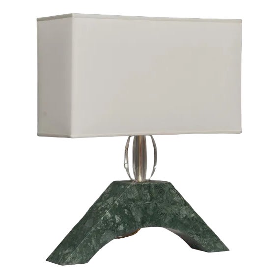 Indian Green Marble and Murano Glass Table Lamp, 2000s For Sale
