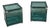 Green Glass Nilo Nightstands by Giuseppe Raimondi for Cristal Art, 1970s, Set of 2 For Sale