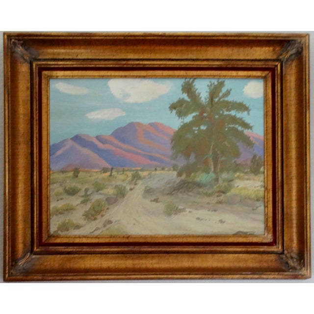 Purple California Impressionist Desert Landscape Oil Painting For Sale - Image 8 of 12