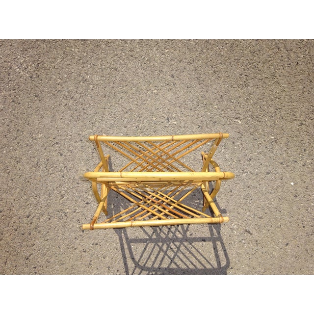 Vintage Rattan Magazine Holder For Sale - Image 8 of 10