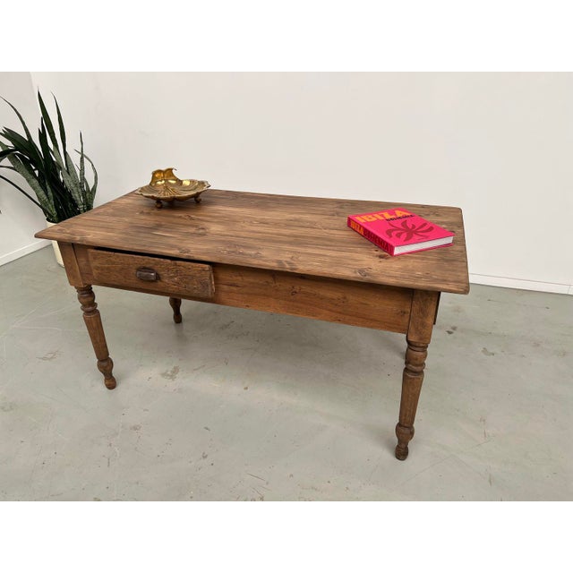 Vintage Pine Farm Worktable, 1950s For Sale - Image 9 of 18