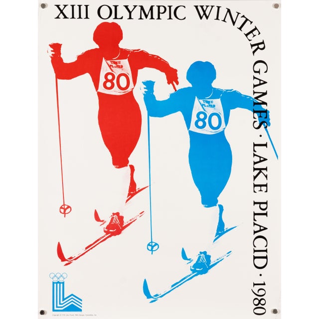 Lake Placid Ski Cross Olympic Poster, 1980s For Sale - Image 9 of 9