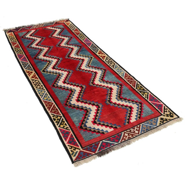 Traditional Fine Hand Knotted Persian Vintage Shiraz Runner For Sale - Image 3 of 5