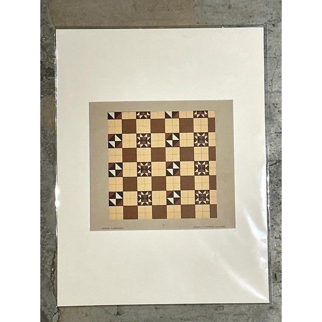 Vintage Geometric Tile Pattern Serigraph For Sale In West Palm - Image 6 of 12