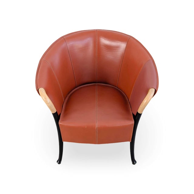 We are offering a beautiful leather armchair from Italy by Giorgetti Progetti for sale. Designed in the 1980s by Umberto...