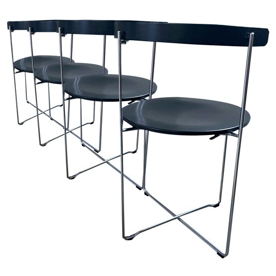 Foldable Chairs Soley by Valdimar Harðarson for Kusch & Co, 1980s, Set of 4 For Sale