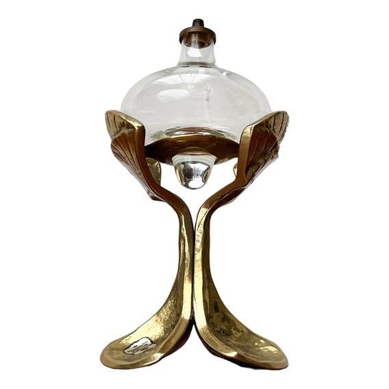 Mid-Century German Bronze Ornamental Oil Lamp from Gilde, 1960s For Sale