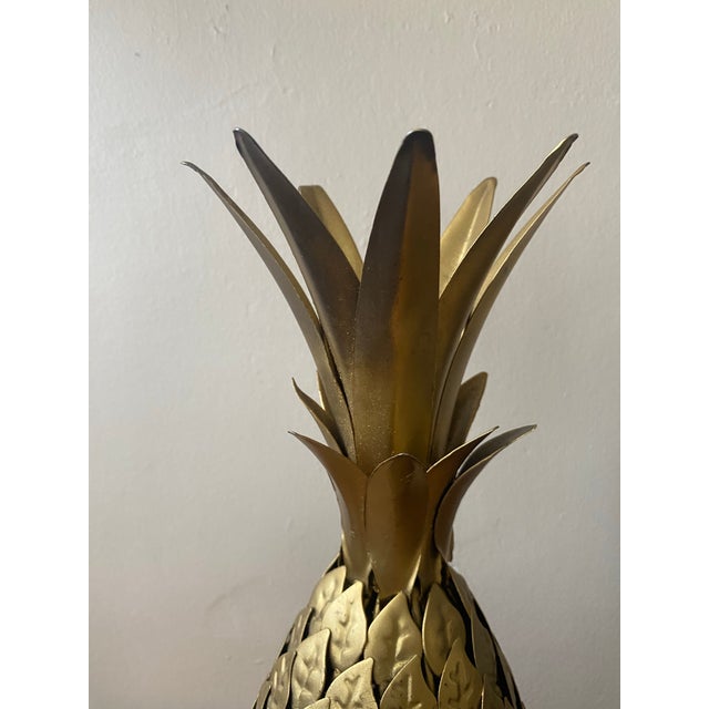 Late 20th Century Vintage Gilt Metal Gold Tone Pineapple Sculpture For Sale - Image 5 of 12