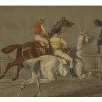 Hand-coloured print by Henry Alken, Sr., entitled: "There They Go"