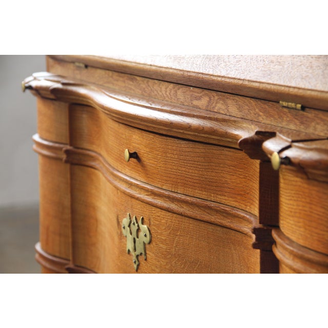 1960s Vintage Oak Fold Down Secretaire, 1960s For Sale - Image 5 of 18