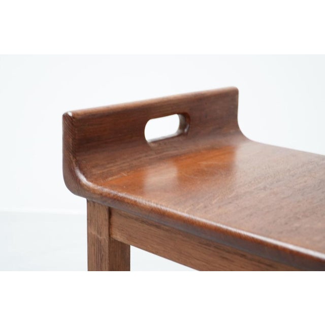 Mid-Century Modern Stool in Oak by Gaston Eysselinck, Belgium, 1940s For Sale - Image 3 of 8