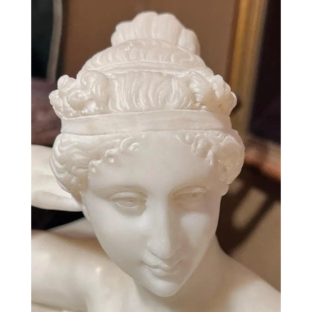 Pauline Bonaparte as Venus Victrix Alabaster Sculpture After Antonio Canova For Sale In New York - Image 6 of 10