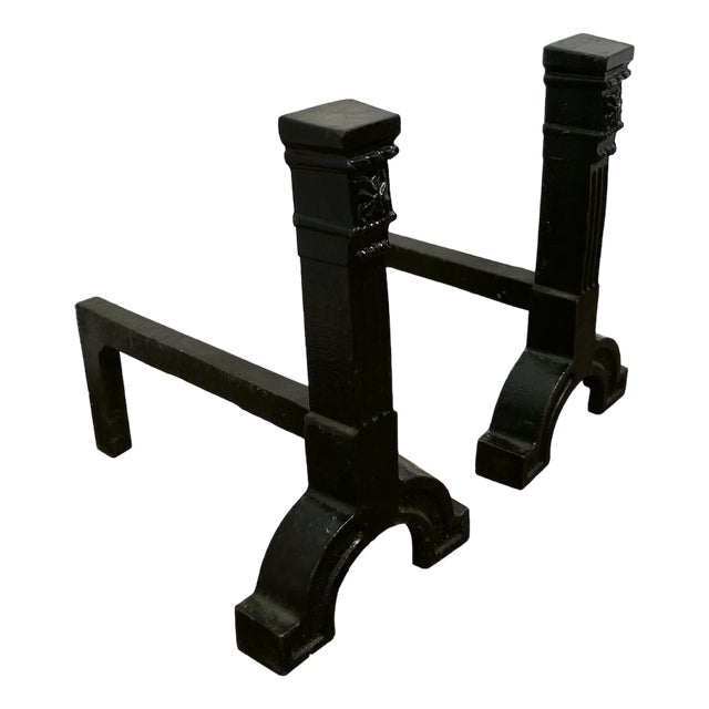 19th Century Iron Fire Dogs, Set of 2 For Sale