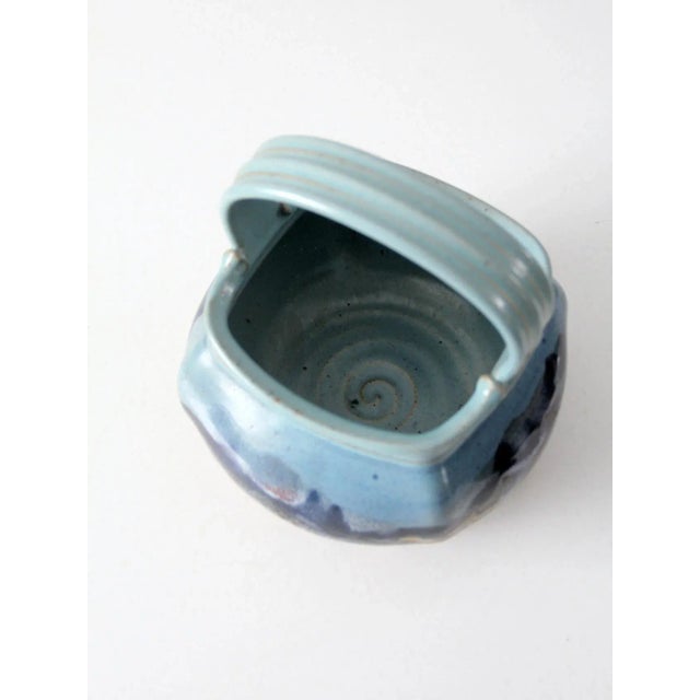 Carl Sheehan Fire Hole Pottery Ceramic Basket Ca 1999 For Sale - Image 10 of 13