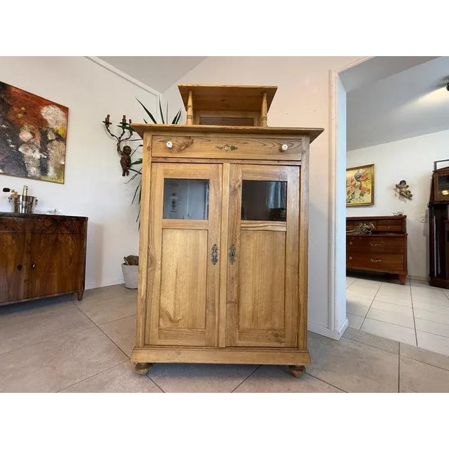 Rural Art Nouveau Vertiko Bookcase Half-Cabinet Farmhouse Cabinet G2005 For Sale - Image 9 of 14