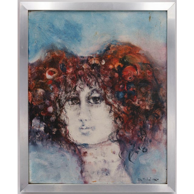 Modern Ellinor Michel, Self-Portrait, 1969, Oil on Canvas For Sale - Image 3 of 5