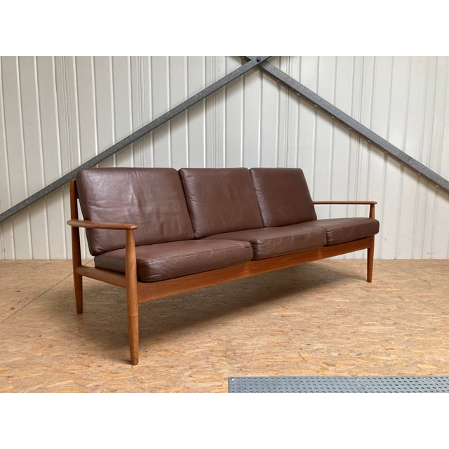 Teak and Leather Sofa by Grete Jalk for France & Son, 1960s For Sale - Image 15 of 18