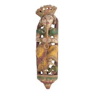 Vintage Indian Painted Figure of a Female Musician