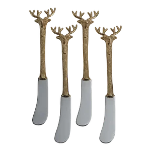 Peura Stag's Head Butter Knives, Set of 4