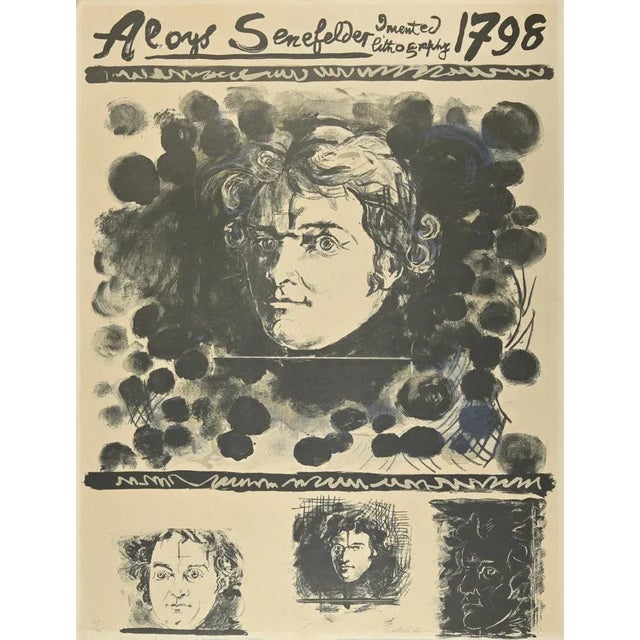 Modern Graham Sutherland, Portrait, Lithograph, 1972 For Sale - Image 3 of 3