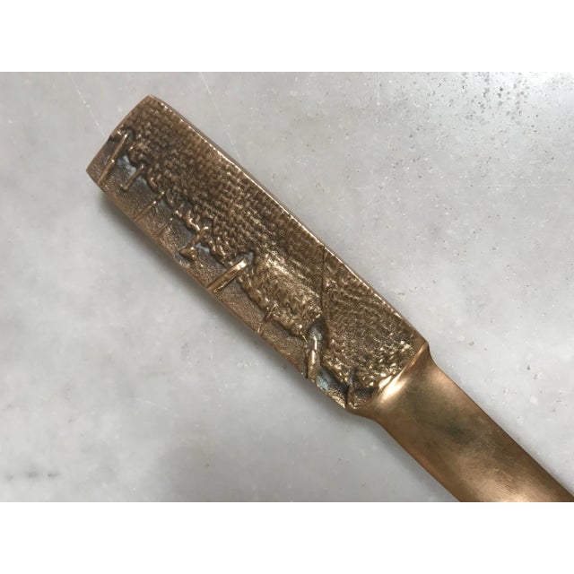 Brass 1970s Italian Sculptural Brass Letter Opener Signed by Carlo Ricci For Sale - Image 8 of 10