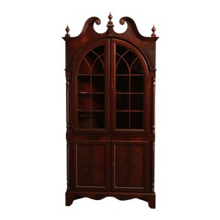 Vintage Flame Mahogany Corner Cabinet For Sale