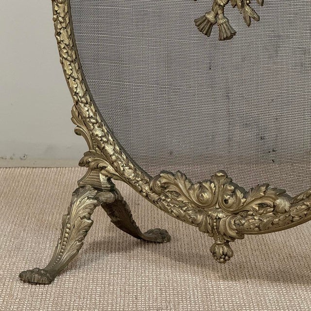 19th Century French Louis XVI Bronze Oval Firescreen For Sale - Image 14 of 18