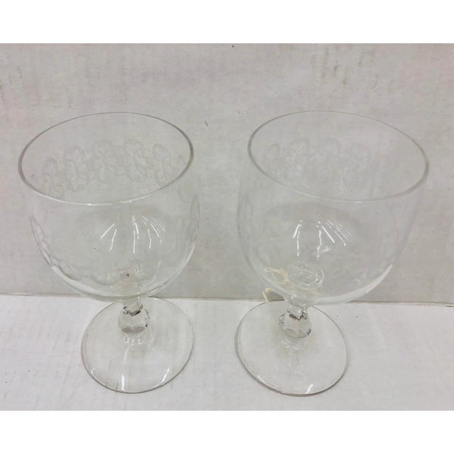 Stunning Vintage Pair Era Hollywood Regency Style Wine Goblet Glasses. Great Low and wide size for old fashioned...