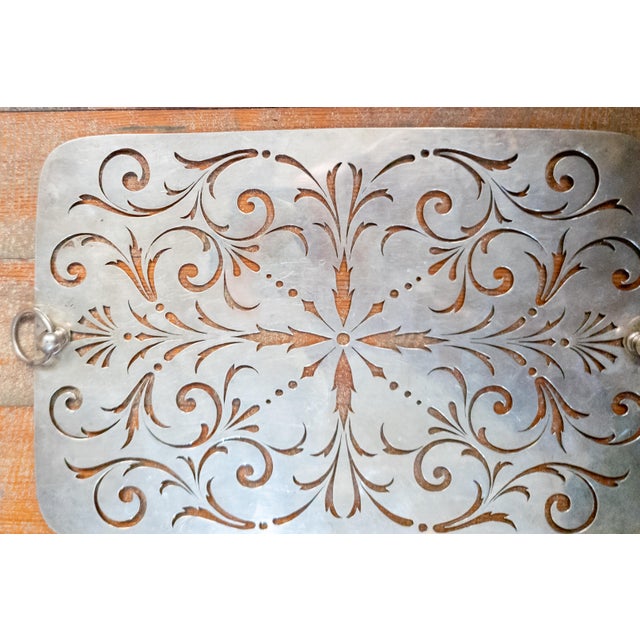 18th Century English George II Sterling Silver Pierced Dish Insert by Joseph Sanders For Sale In New York - Image 6 of 14