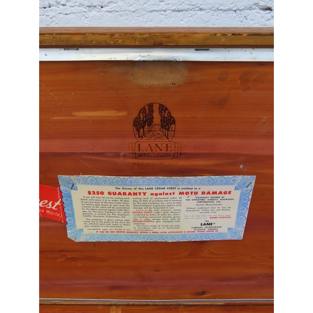 Lane Mid Century Modern Cedar Chest Blanket Trunk Bench With a Drawer 6587 For Sale - Image 16 of 16