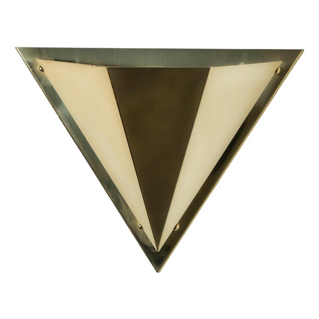Pyramid-Shaped Brass Wall Lamp, 1970s For Sale