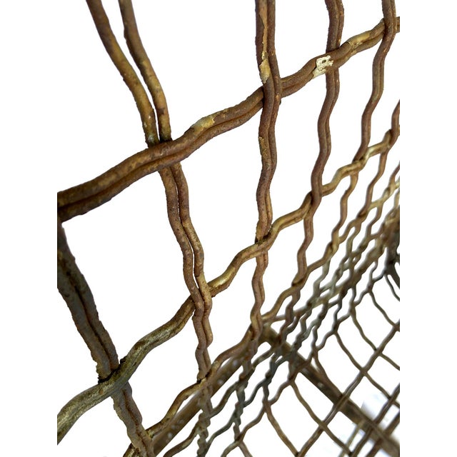 Metal Antique Industrial Wire Garden Bench For Sale - Image 7 of 8