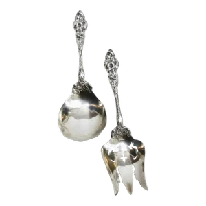 Vintage Sterling Silver Art Nouveau Serving Set -A Pair of 2