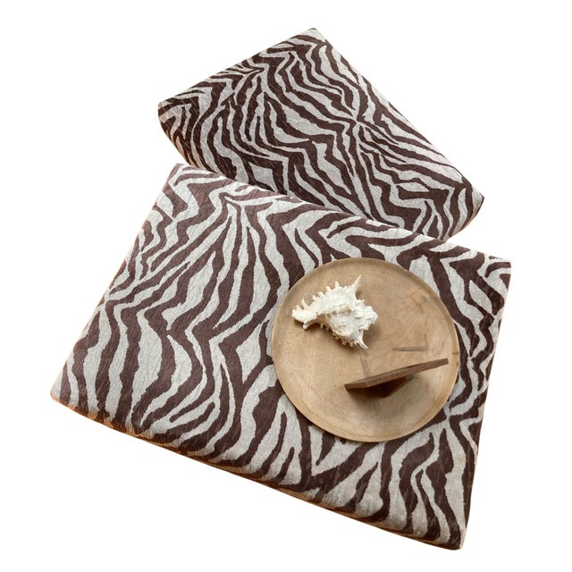 Contemporary Late 20th Century Oversized Rrectangular Ottoman in Clarence House Italian Zebra Velvet For Sale - Image 3 of 8
