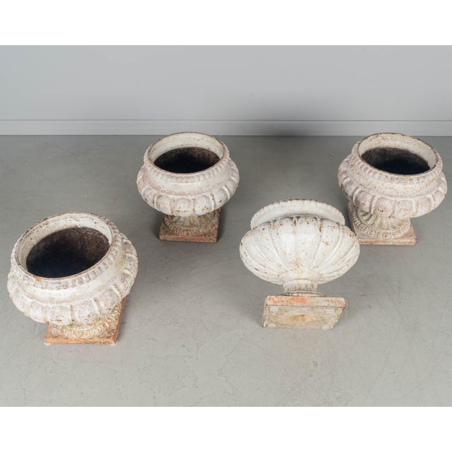 Metal 19th Century French Cast Iron Urns, Set of 4 For Sale - Image 7 of 12