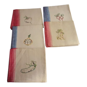 Vintage Tea Towels, S/5