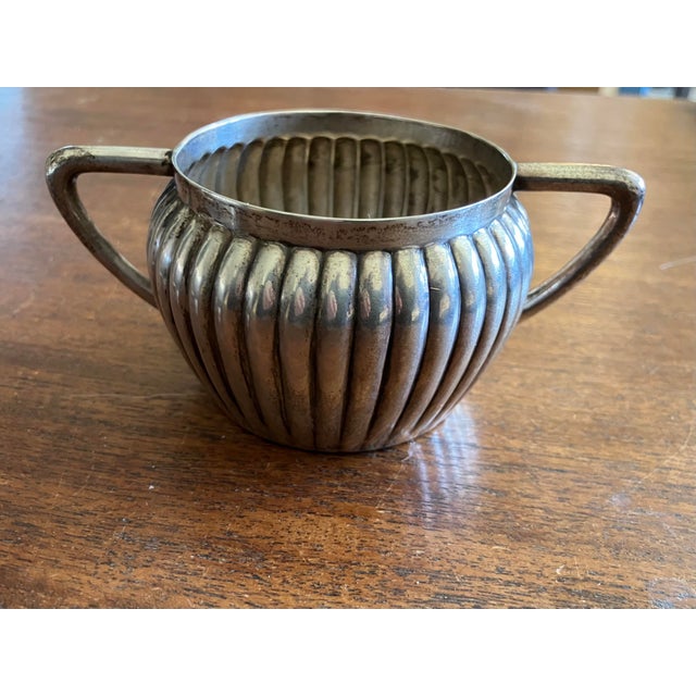 Mid 20th Century German/Posen Art Nouveau 800 Silver Sugar and Creamer Set - 2 Pieces For Sale - Image 4 of 6