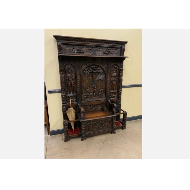 Antique Wardrobe with Chest Bench, 1930 For Sale - Image 3 of 12