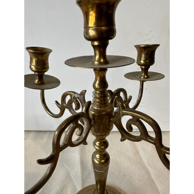 Mid-Century Brass Candelabra For Sale In Atlanta - Image 6 of 7