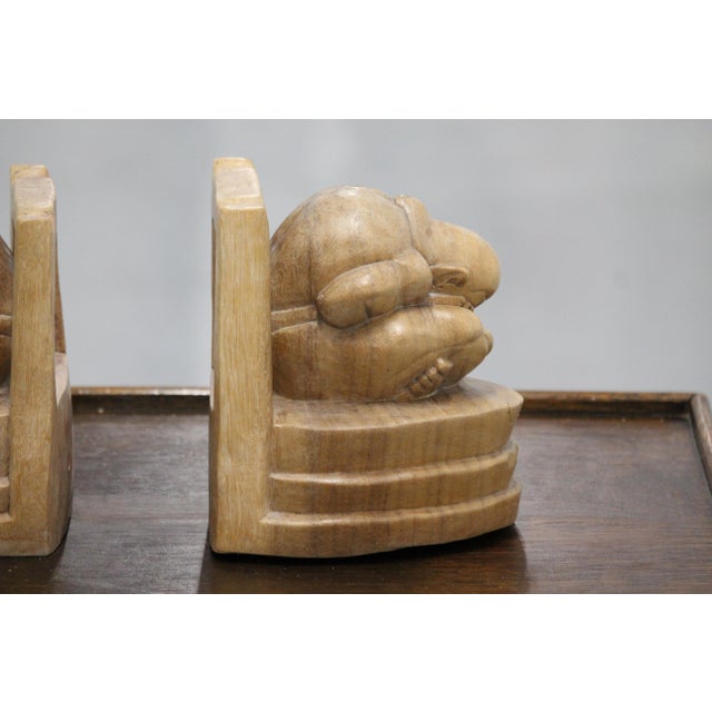 Weeping Buddha Wooden Bookends, 1990s, Set of 2 For Sale - Image 10 of 18