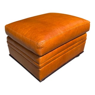 Ralph Lauren Wentworth Leather Ottoman For Sale