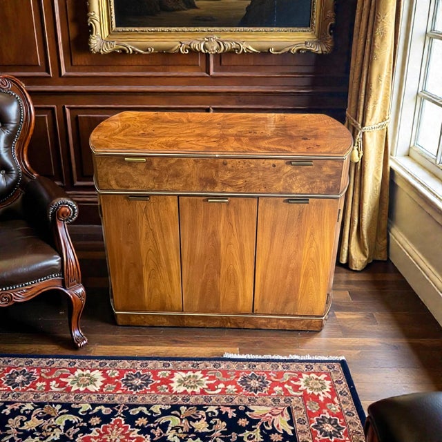 Mid 20th Century Modern Expandable Dry Bar - Cabinet, Walnut Burl, American of Martinsville For Sale - Image 14 of 16