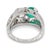 1930s Art Deco Emerald Diamond Platinum Toi Et Moi Ring, Size 5 For Sale In Los Angeles - Image 6 of 6