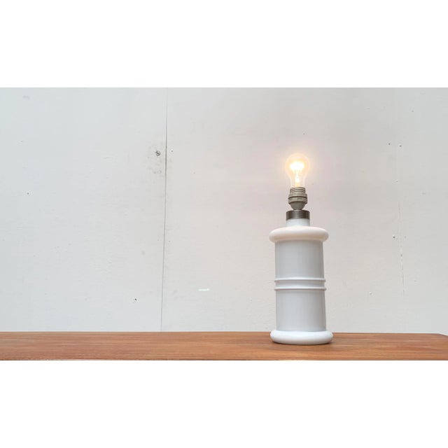 Mid-Century Modern Vintage Danish Glass Apoteker Table Lamp by Sidse Werner for Holmegaard For Sale - Image 3 of 18
