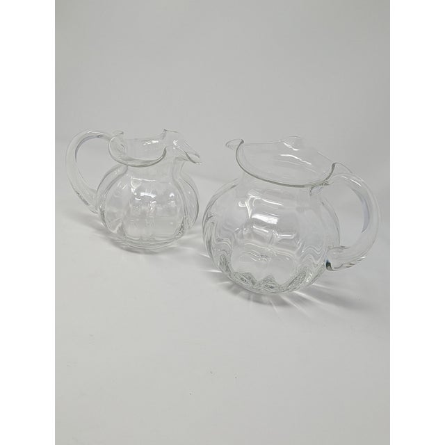 Glass Vintage 1990s Tiffany & Co Handblown Devon Pitchers - A Pair For Sale - Image 7 of 15