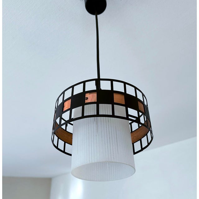Metal Vintage Danish Modern Pendant Light For Sale - Image 7 of 14