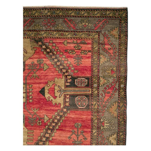 Tribal Mid-20th Century Handmade Turkish Tribal Room Size Accent Rug For Sale - Image 3 of 10