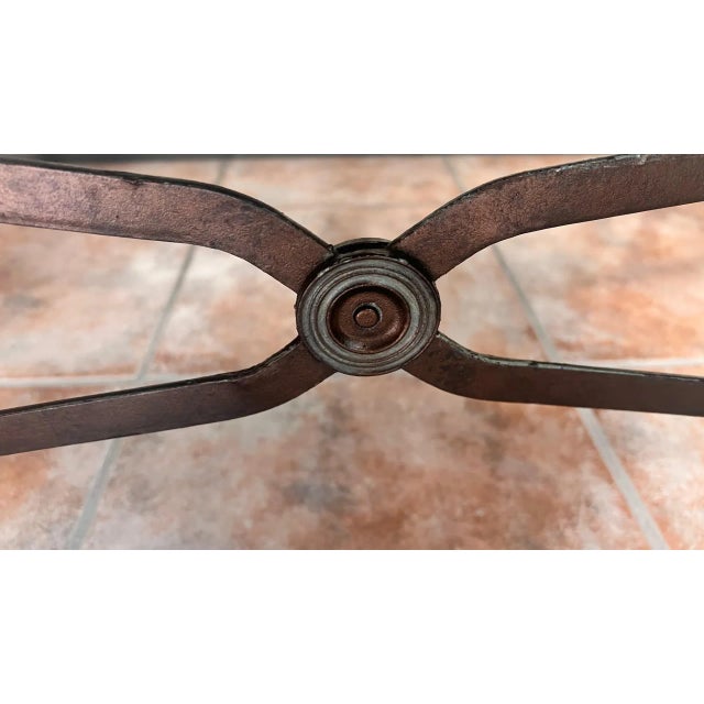 Brown Maitland-Smith Attributed Leather and Steel Coffee Table For Sale - Image 8 of 13